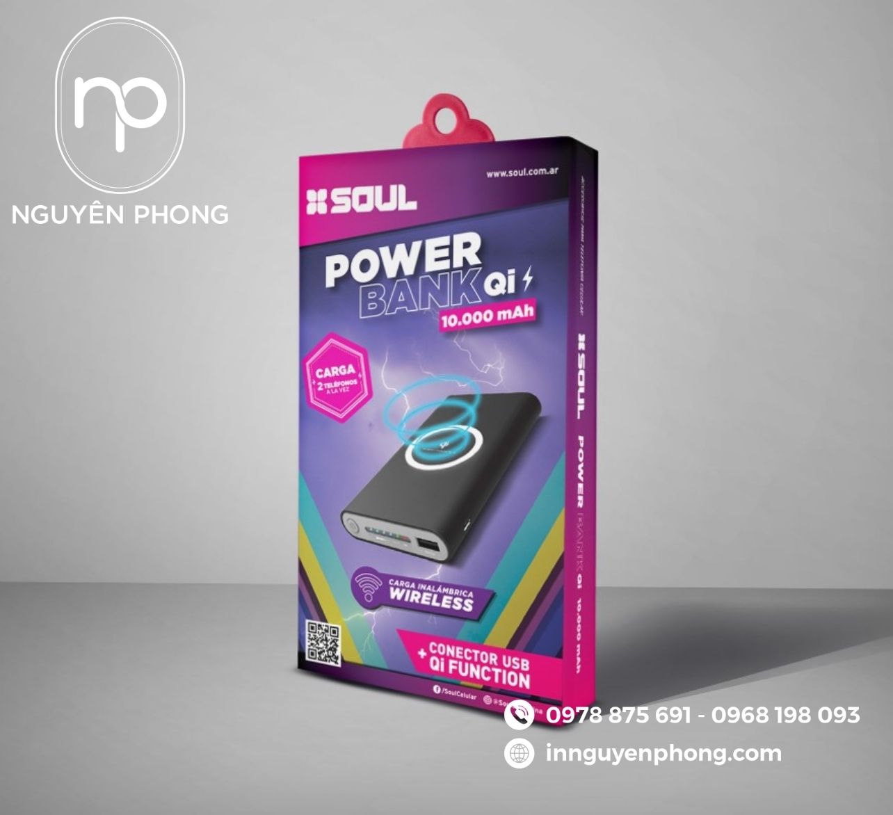 Mẫu hộp giấy đựng sạc dự phòng nổi bật 